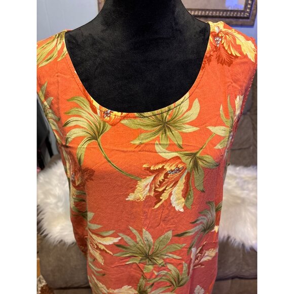 Sag Harbor Womens Tropical Floral Maxi Sleeveless Dress 3X Beach Lightweight - Picture 2 of 8